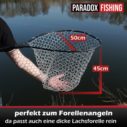 Forellen Angel-Kescher 1,9m mit vollgummierten Netz 45 x 50cm