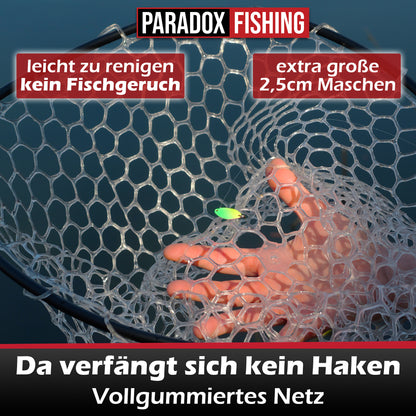 Forellen Angel-Kescher 1,9m mit vollgummierten Netz 45 x 50cm