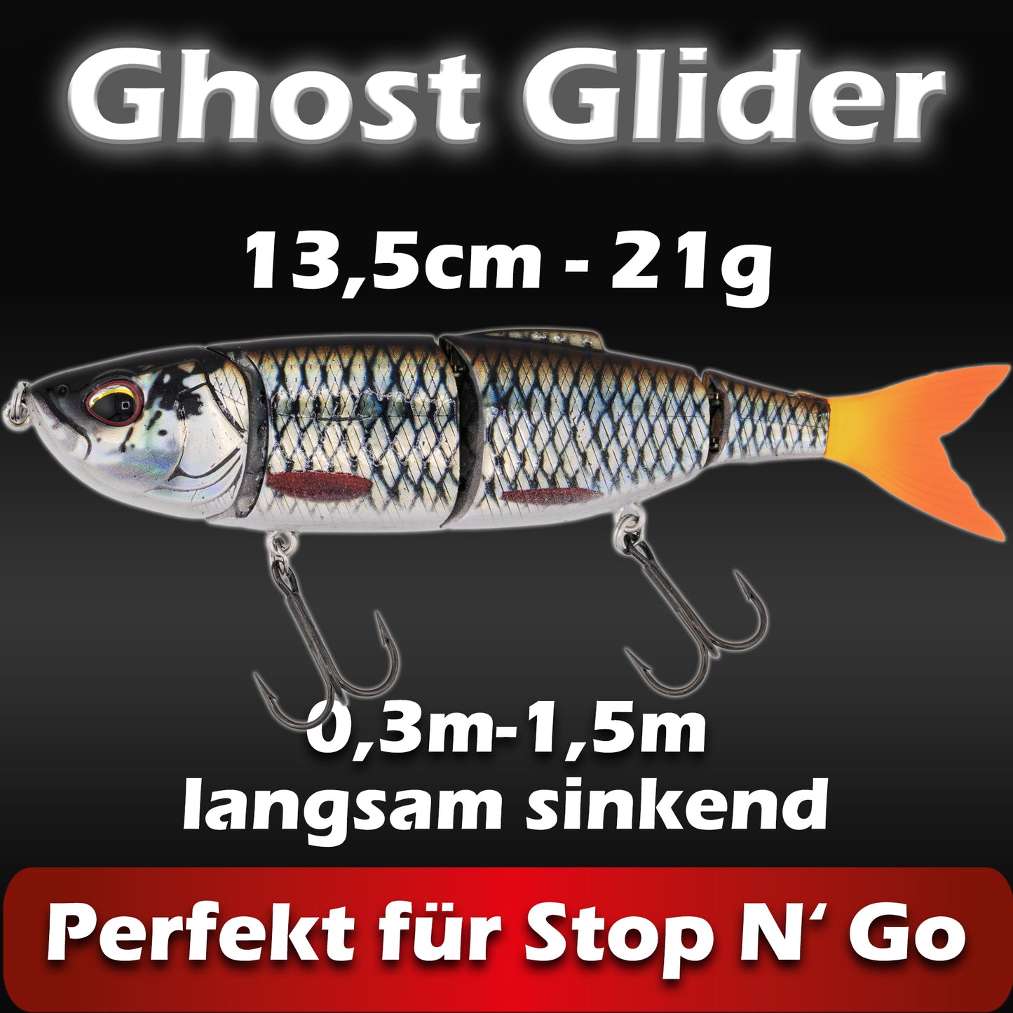 Ghost Glider Set 3-teiliger Wobbler 13,5cm 21g langsam sinkend