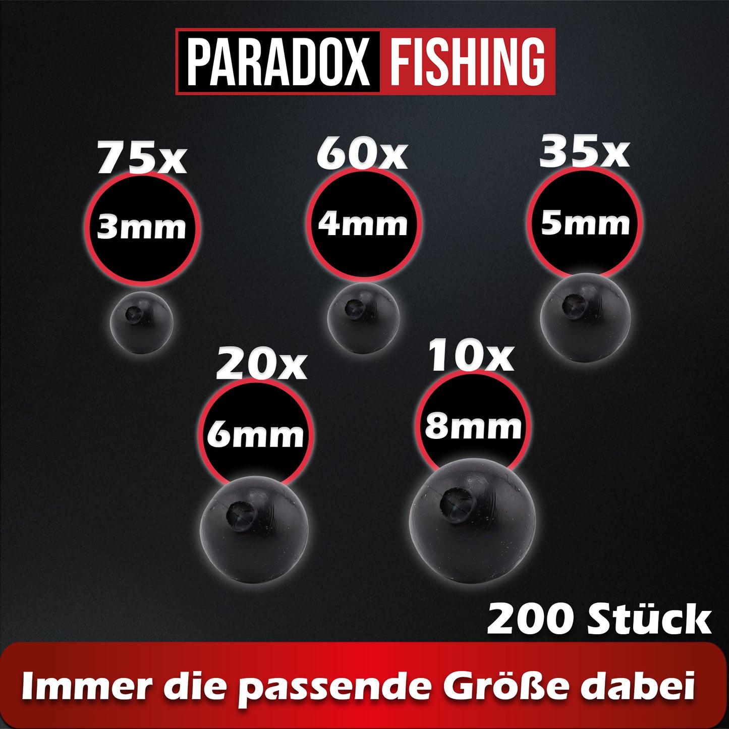 Gummiperlen Set 3mm-8mm 200 Stück