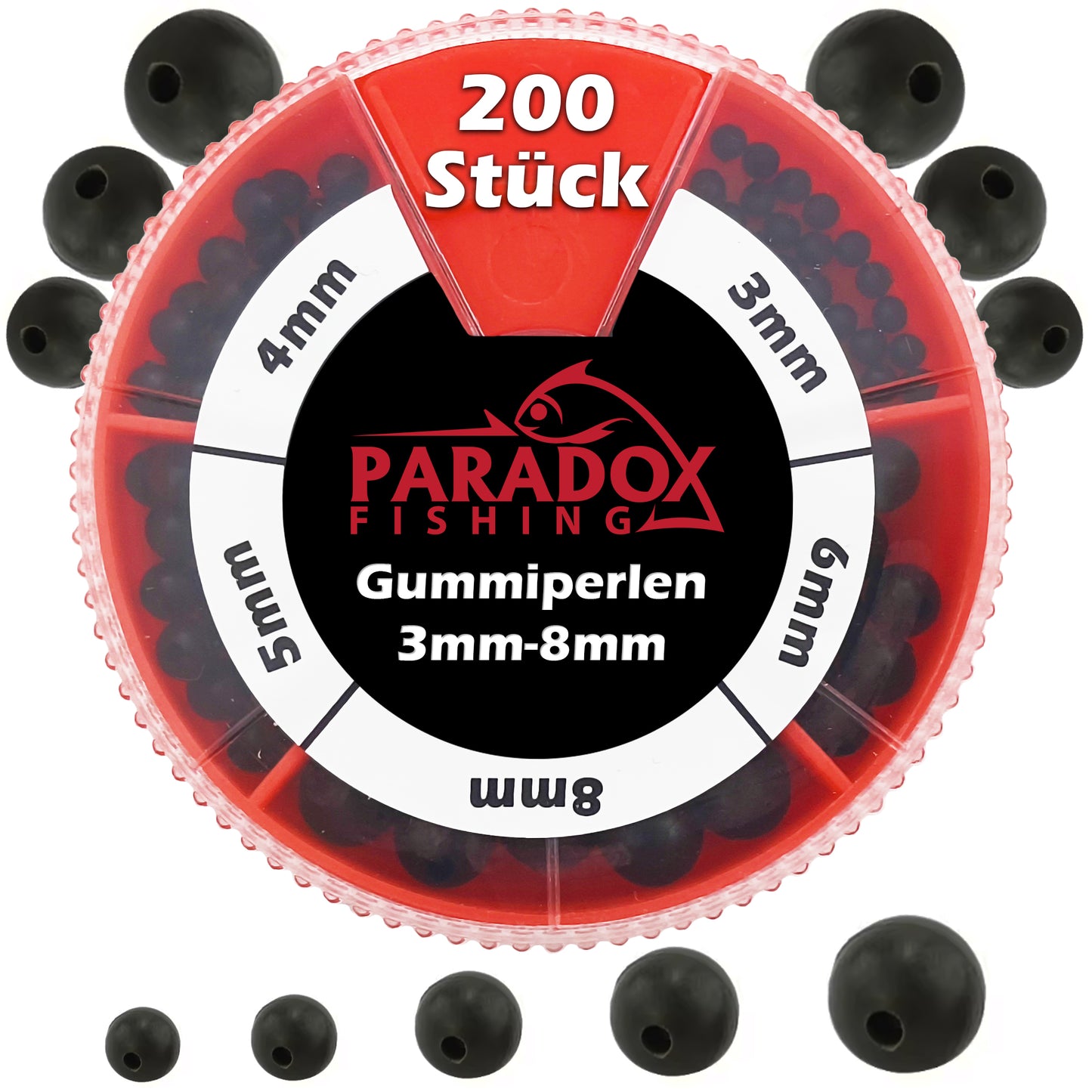Gummiperlen Set 3mm-8mm 200 Stück