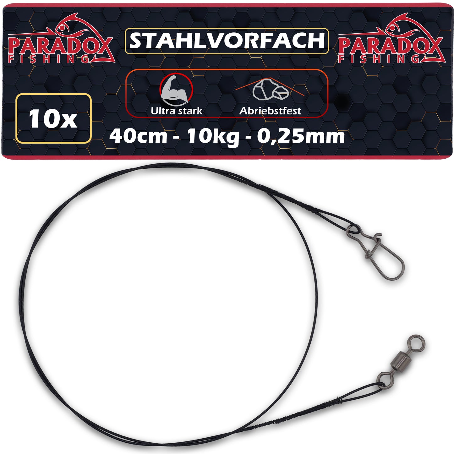Stahlvorfächer Hecht 10er Set 25cm/40cm 10kg/18kg
