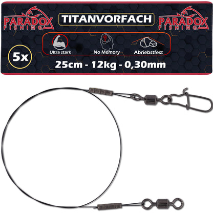 Titanvorfächer 5er Set 25cm/40cm 8kg/12kg/20kg
