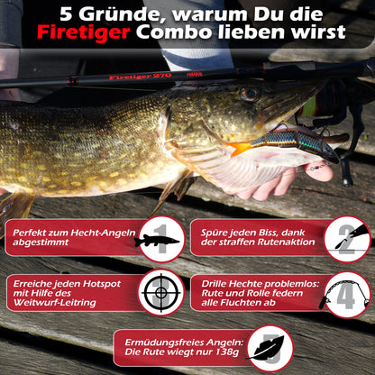 Hecht Komplett Set Firetiger Spinnrute 20-60g + 4000 Rolle