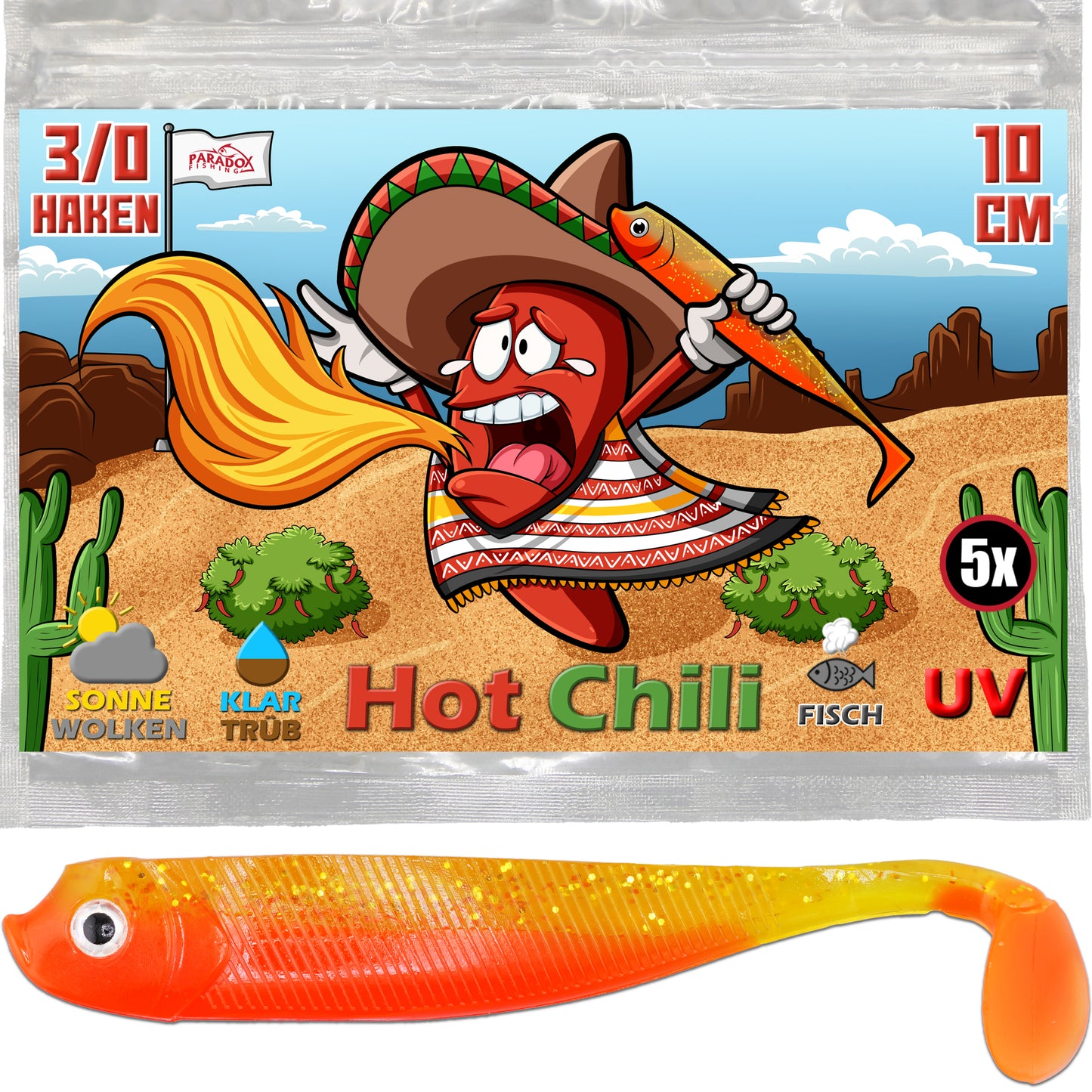 PX Zander Shad Gummifisch 10cm - verschiedene Farben