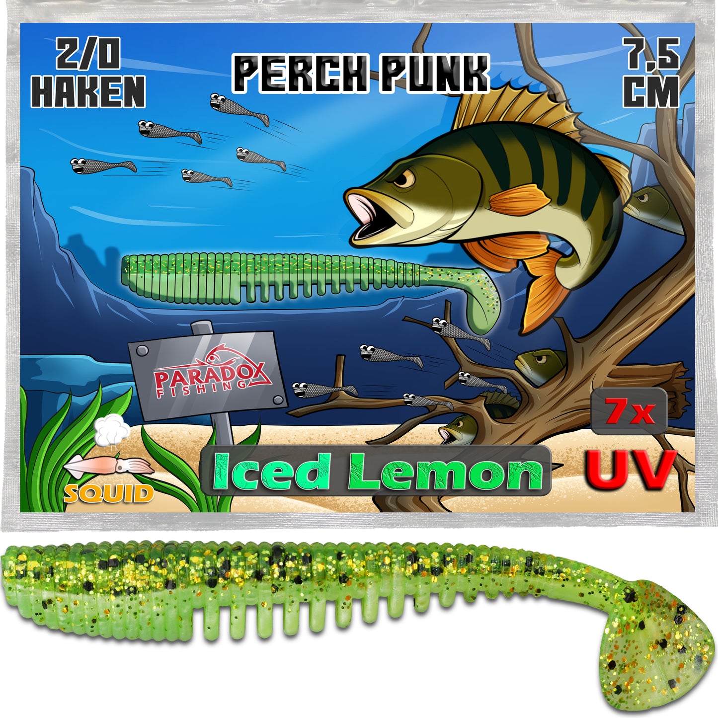 Perch Punk Barsch Gummifische 7,5cm - verschiedene Farben