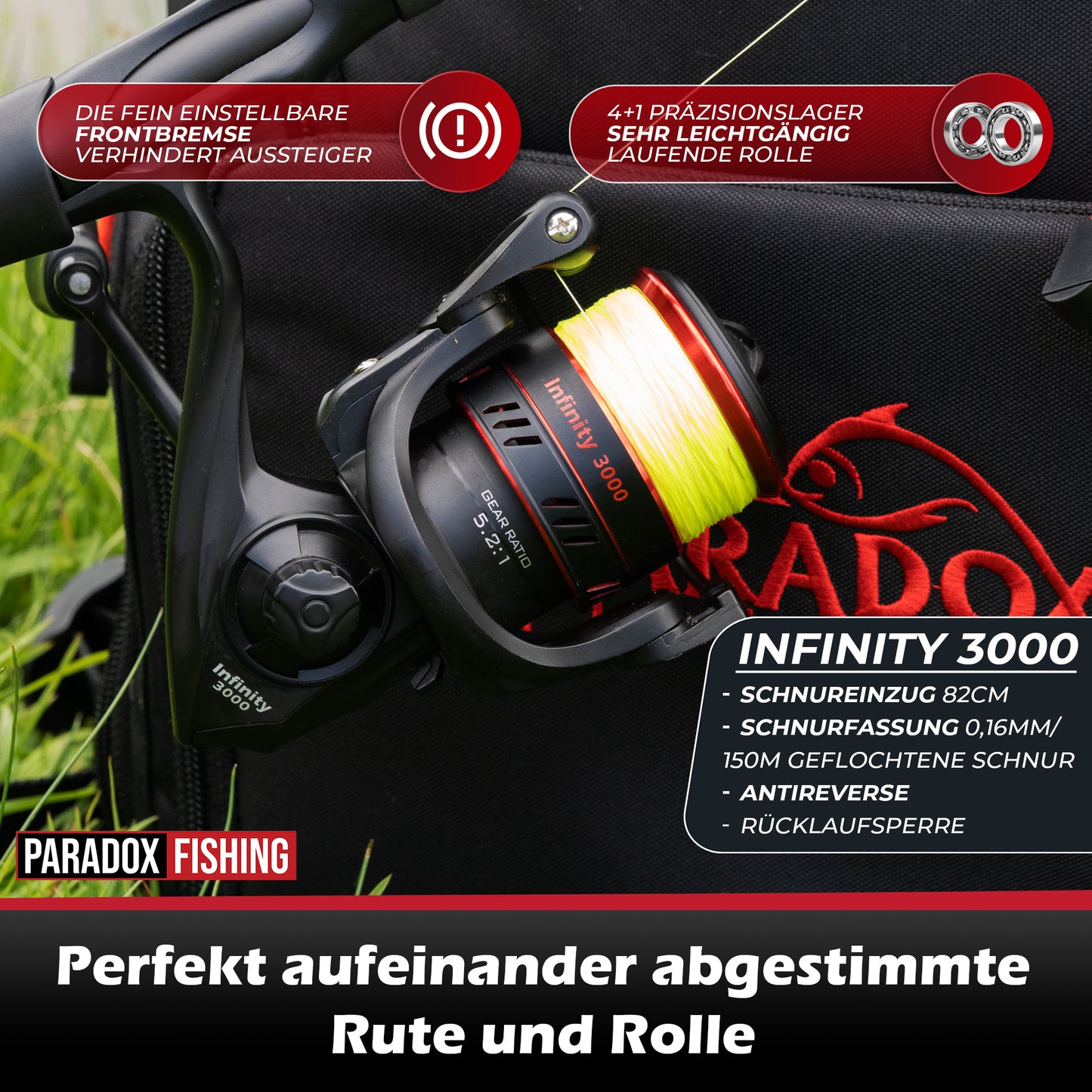 Zander Komplett Set Firetiger Spinnrute 15-35g + 3000 Rolle