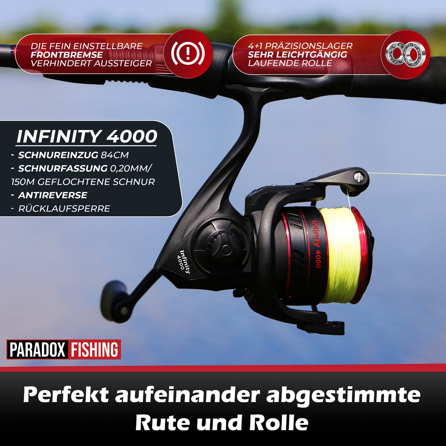 Hecht Komplett Set Firetiger Spinnrute 20-60g + 4000 Rolle