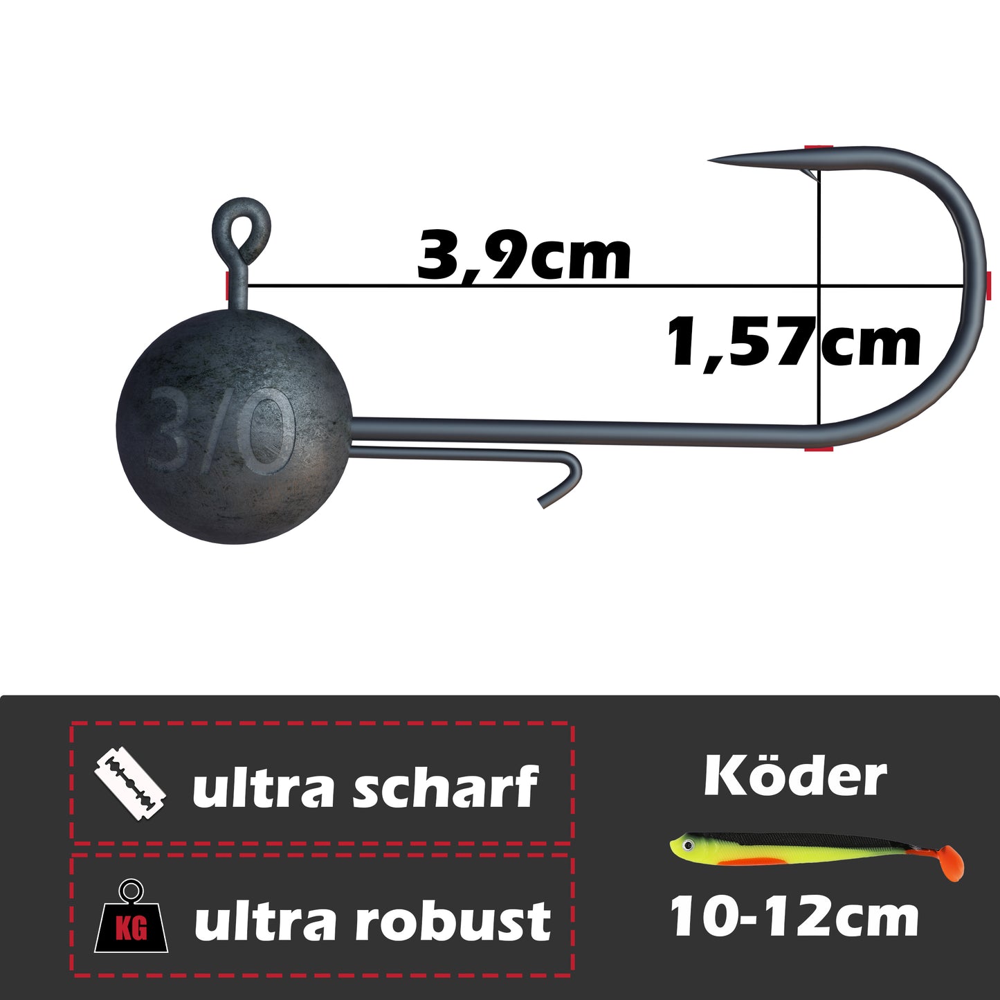 Jigköpfe 3/0 5g-28g mit Baitholder