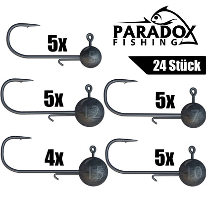 Jigköpfe Set 2/0 3/0 4/0 5-15g 24 Stück
