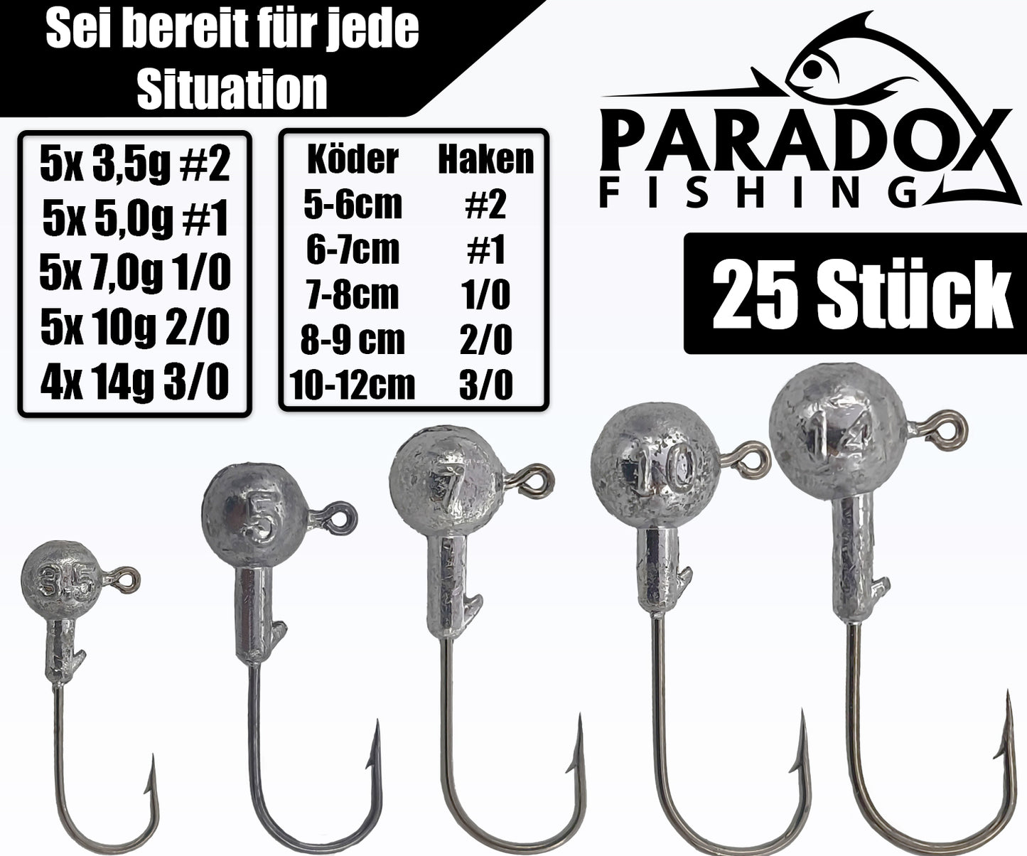 Jigköpfe #2-3/0 24 Stück