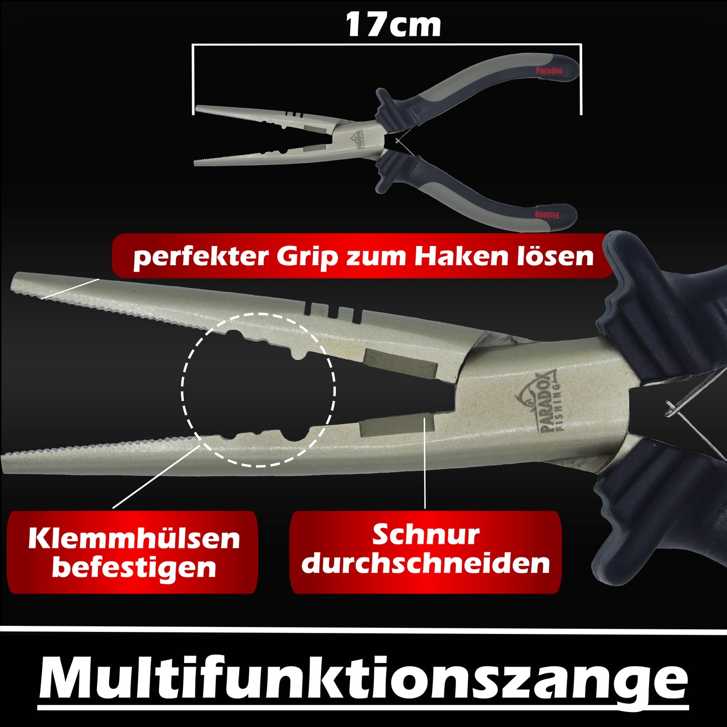 Starter Set Kescher 2,1m mit Tasche, Fischtöter und Multifunktions-Zange