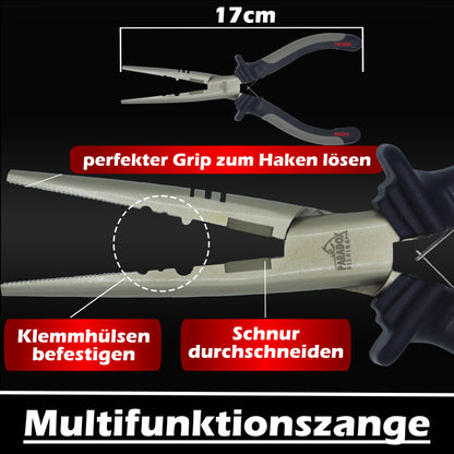 Starter Set Kescher 2,1m mit Tasche, Fischtöter und Multifunktions-Zange