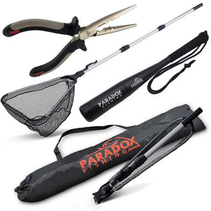 Starter Set Kescher 2,1m mit Tasche, Fischtöter und Multifunktions-Zange