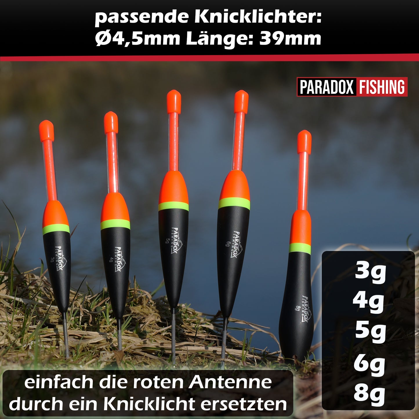 Posen Komplett Set  - Starterset mit Knicklichtposen & Waggler – Inkl. Schrotblei, Silikonstopper & Gummiperlen