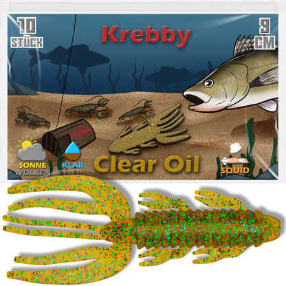 Krebby 9cm - 10 Stück Krebsimitat Creaturebait für Barsch & Zander