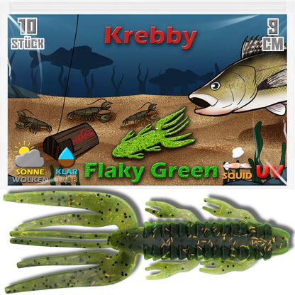 Krebby 9cm - 10 Stück Krebsimitat Creaturebait für Barsch & Zander