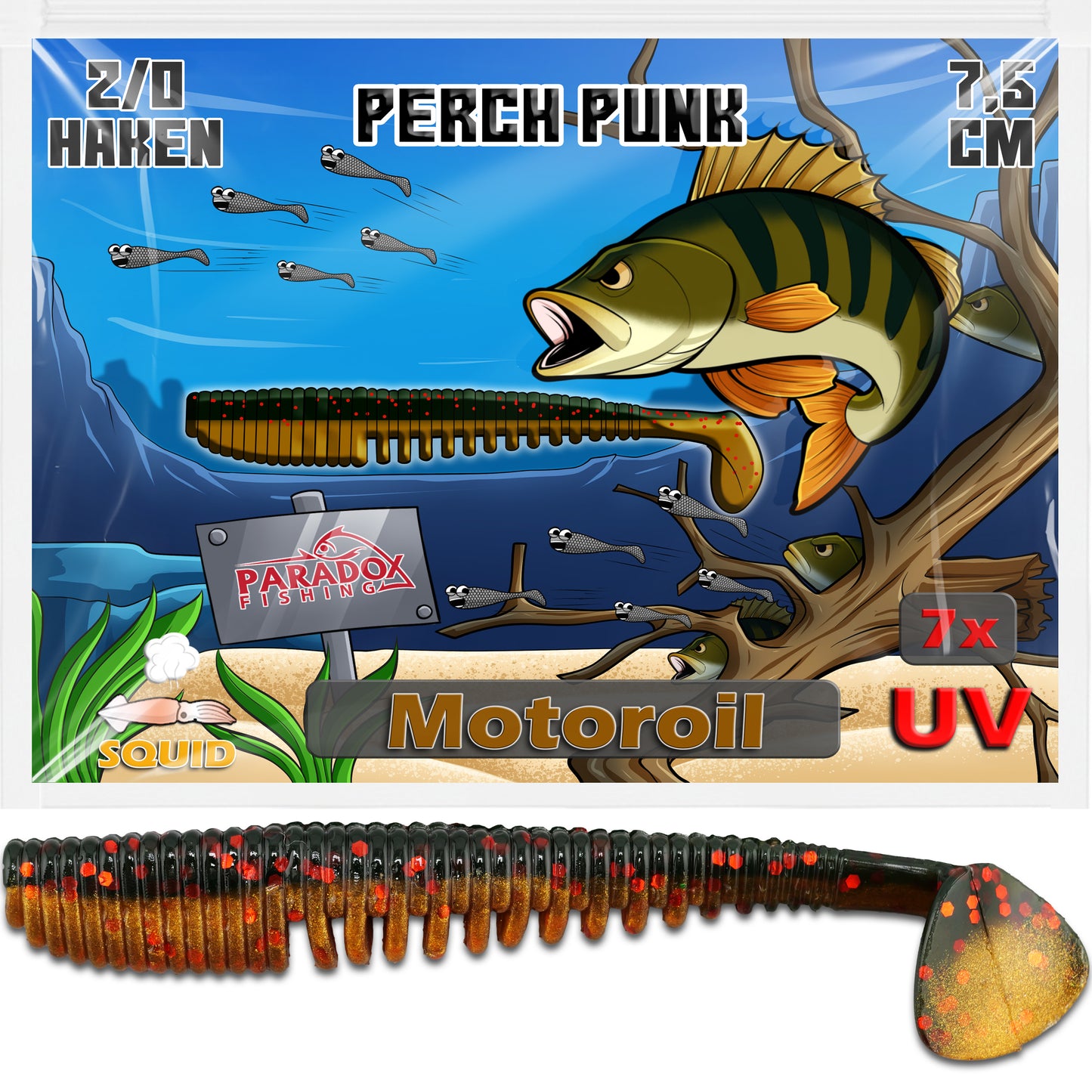 Perch Punk Barsch Gummifische 7,5cm - verschiedene Farben