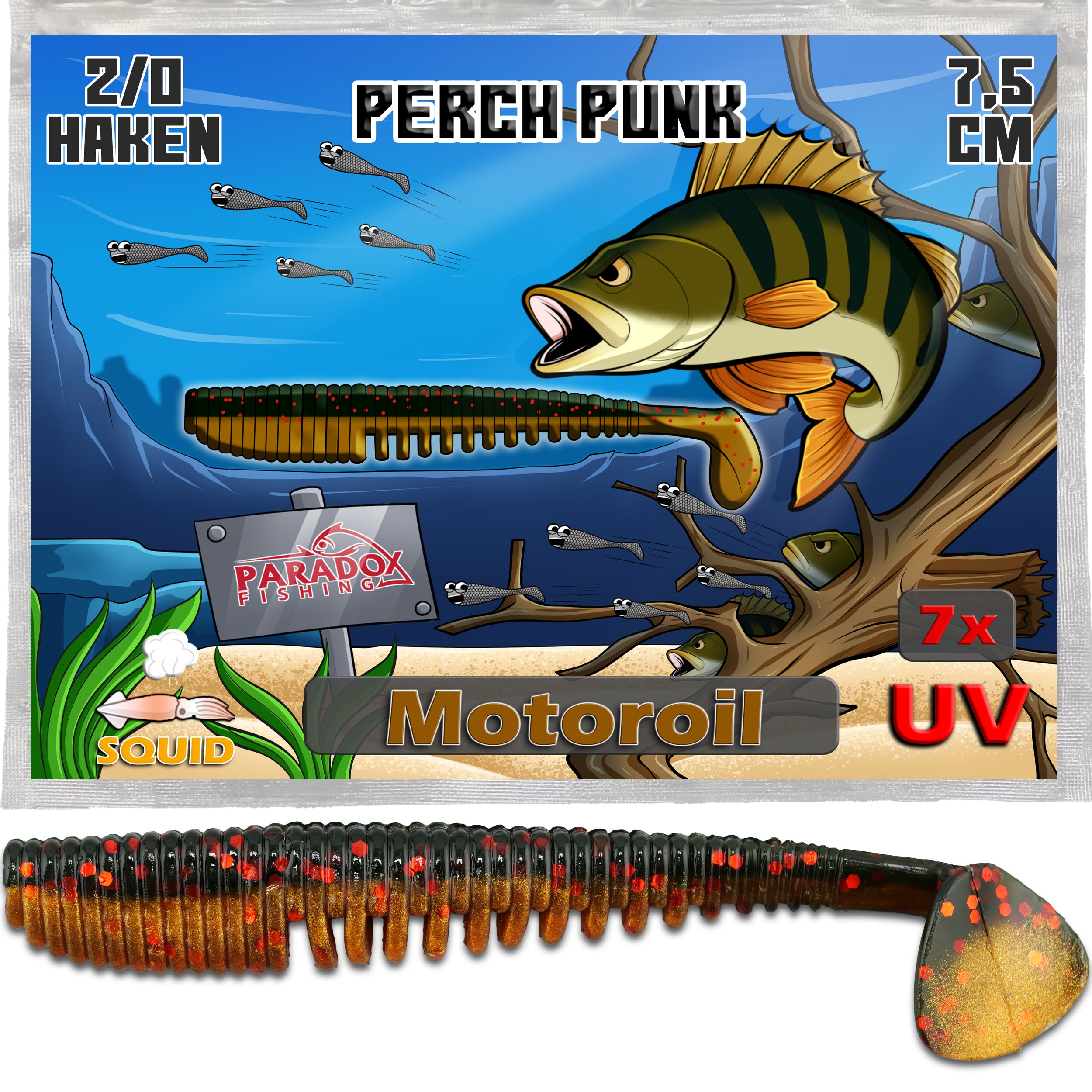 Perch Punk Barsch Gummifische 7,5cm - verschiedene Farben