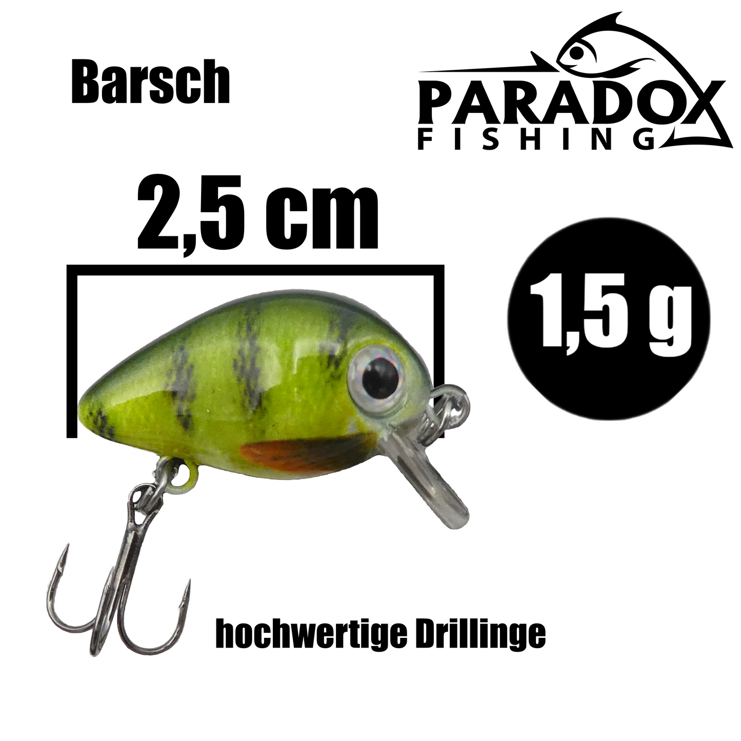 Mini Forellen Wobbler 1,5g schwimmend mit Drilling