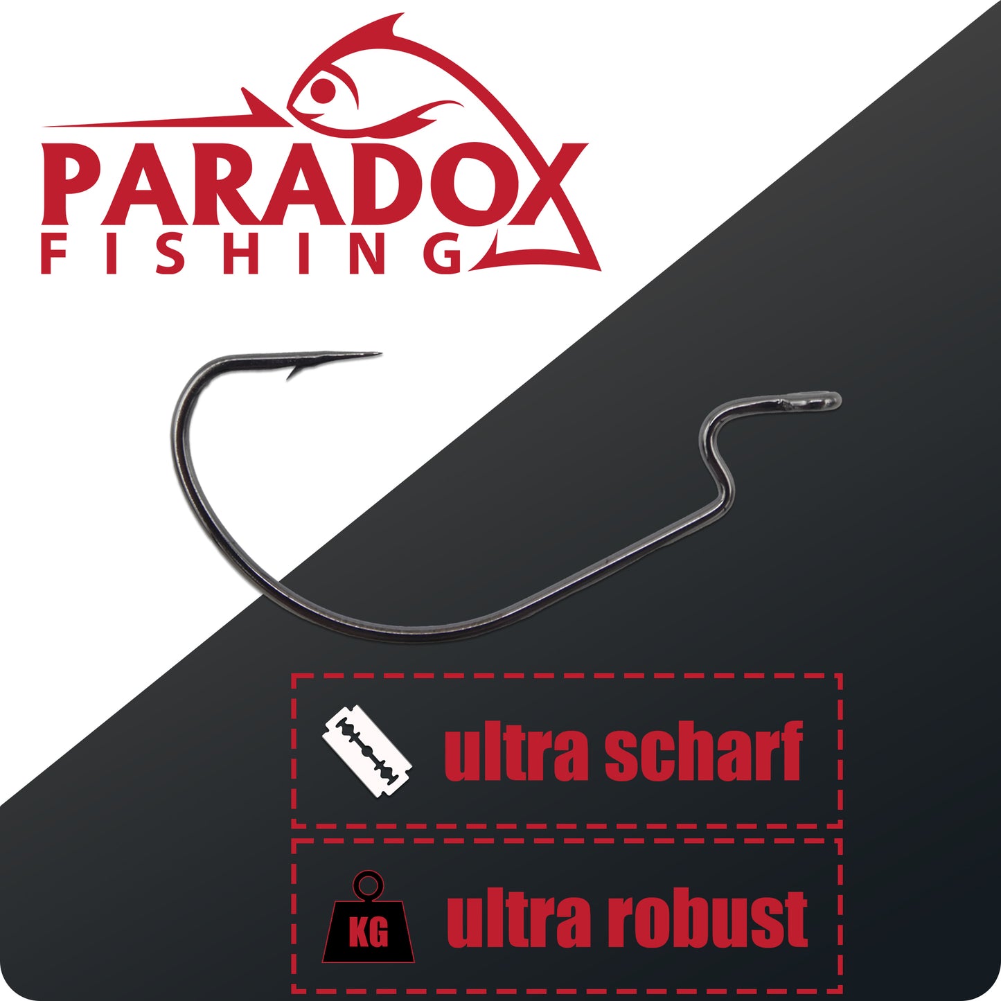 Offset Haken Set 45 Stück #2-3/0