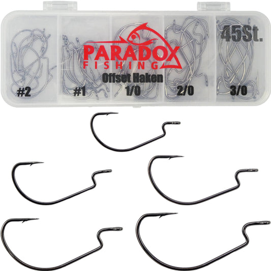 Offset Haken Set 45 Stück #2-3/0