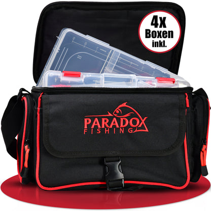 Schultertasche mit 4 Boxen angeltasche