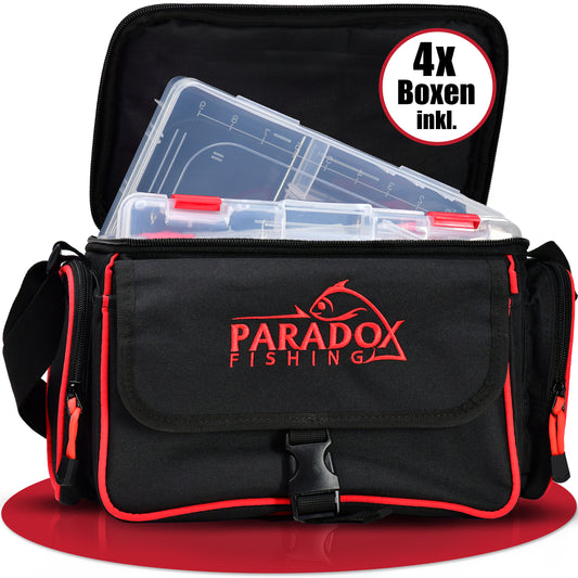 Schultertasche mit 4 Boxen angeltasche