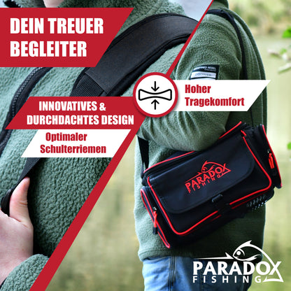 Schultertasche mit 4 Boxen angeltasche