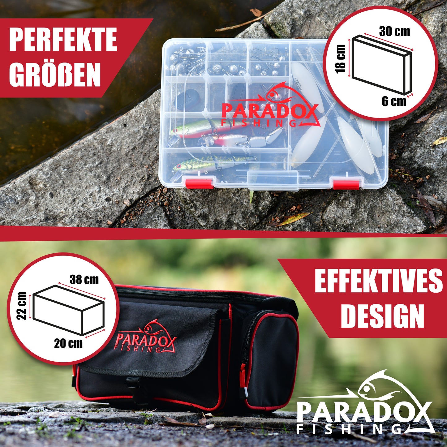 Schultertasche mit 4 Boxen angeltasche