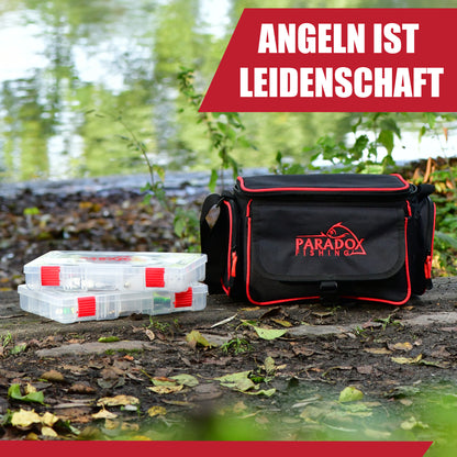 Schultertasche mit 4 Boxen angeltasche
