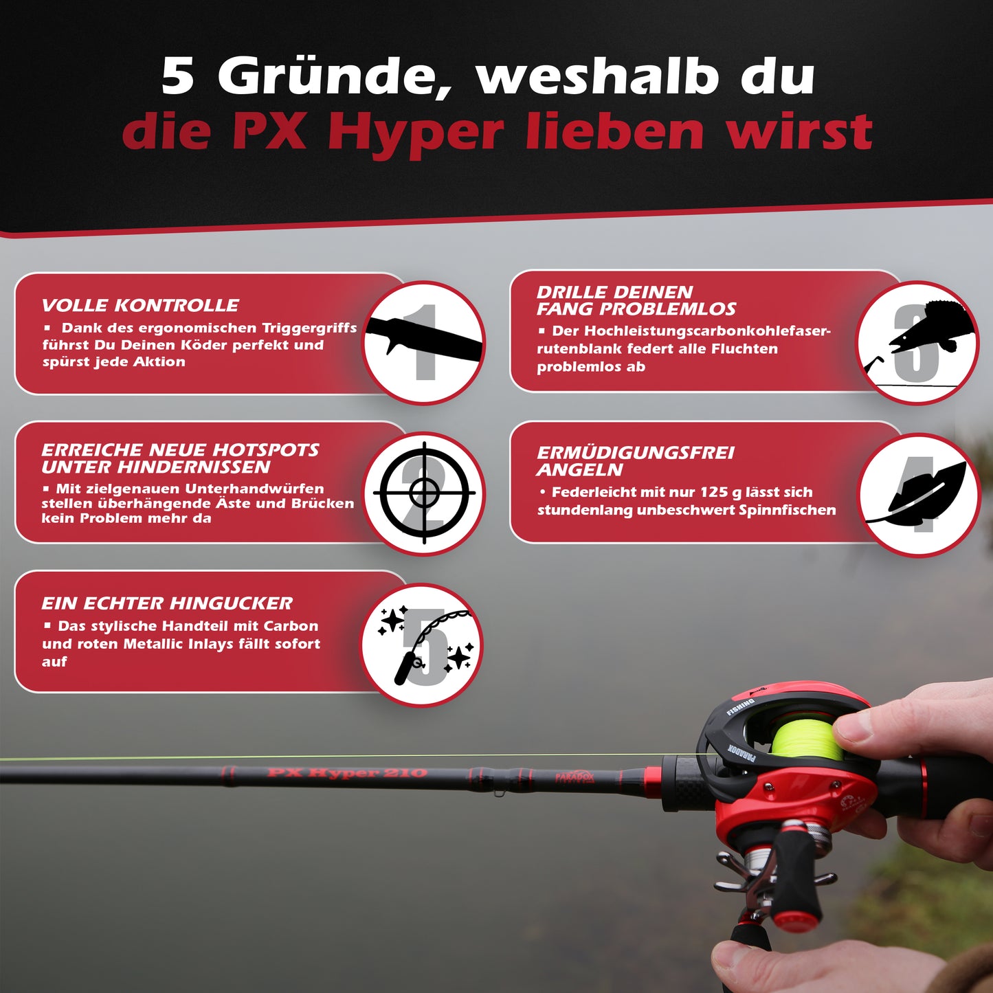 PX Hyper Baitcast-Rute 210 10-20g/15-40g/20-60g
