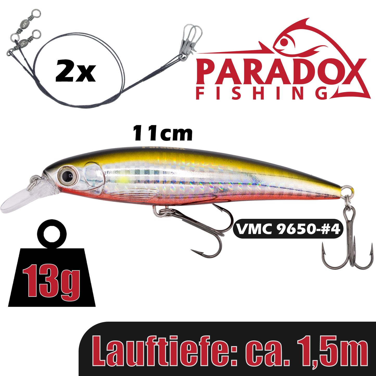 PX Zander Striker Wobbler 11cm 13g langsam sinkend