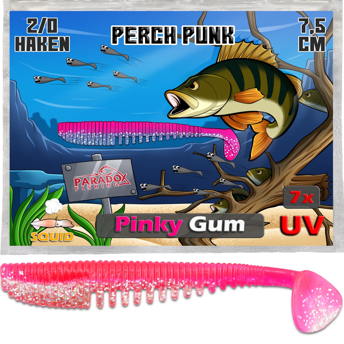Perch Punk Barsch Gummifische 7,5cm - verschiedene Farben