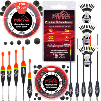 Posen Komplett Set  - Starterset mit Knicklichtposen & Waggler – Inkl. Schrotblei, Silikonstopper & Gummiperlen