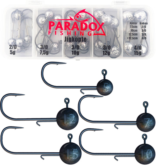 Jigköpfe Set 2/0 3/0 4/0 5-15g 24 Stück