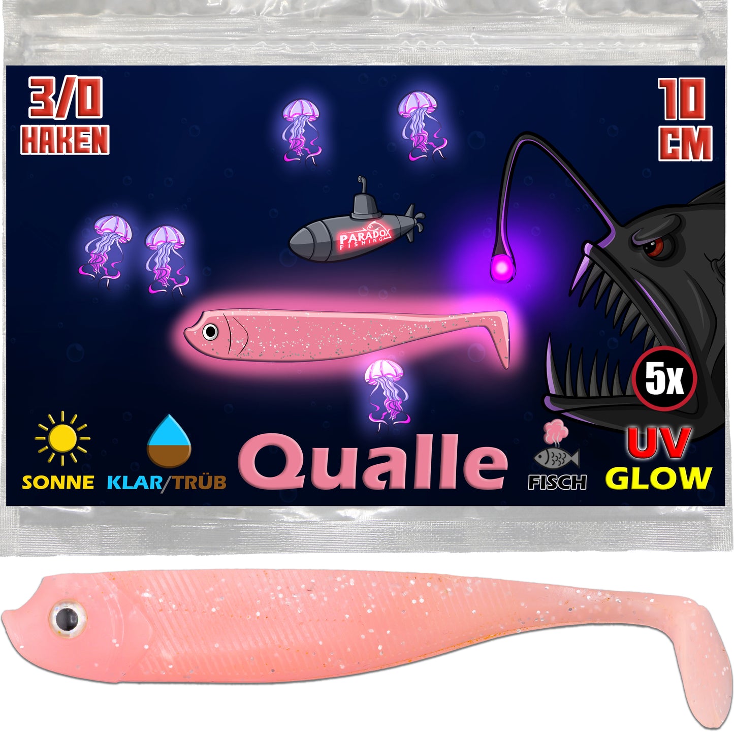 PX Zander Shad Gummifisch 10cm - verschiedene Farben