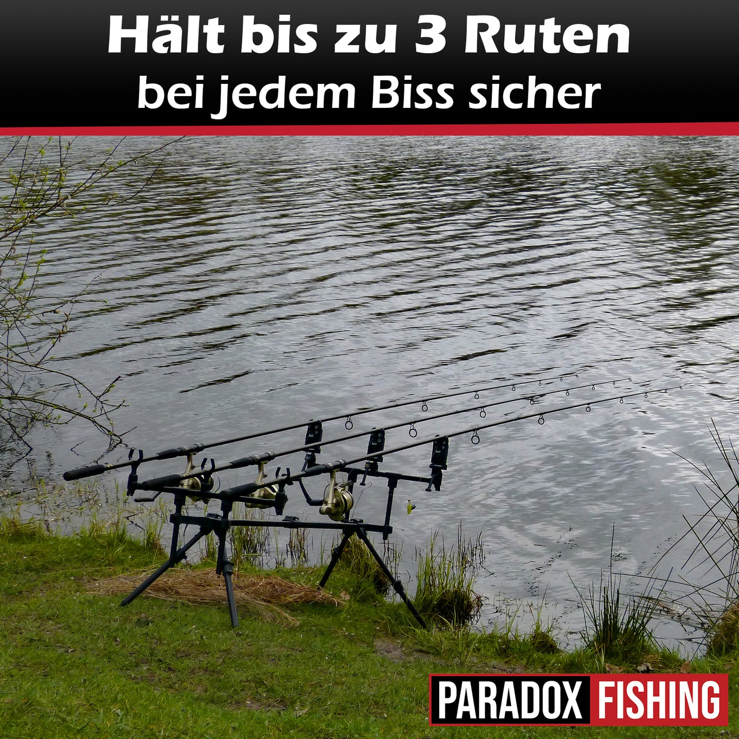 Rod Pod für 3 Ruten flexibel verstellbar mit Tasche