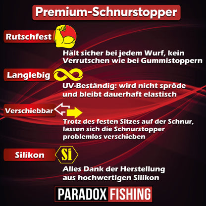 Silikon Schnurstopper S/M/L mit 5 Gummiperlen 4mm