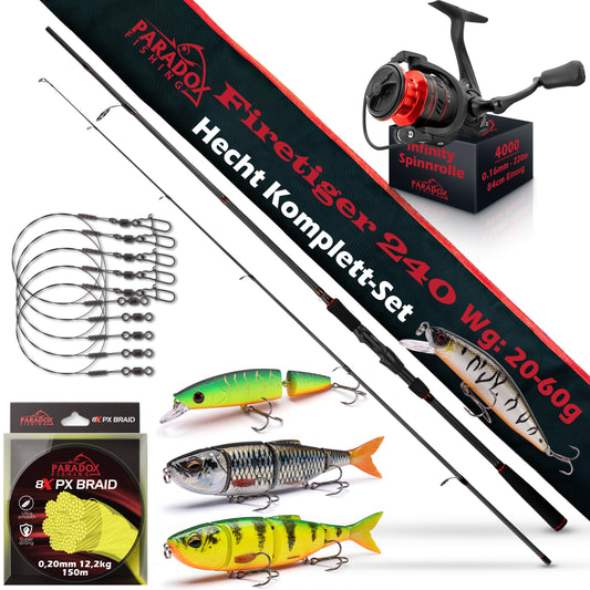Hecht Komplett Set Firetiger Spinnrute 20-60g + 4000 Rolle