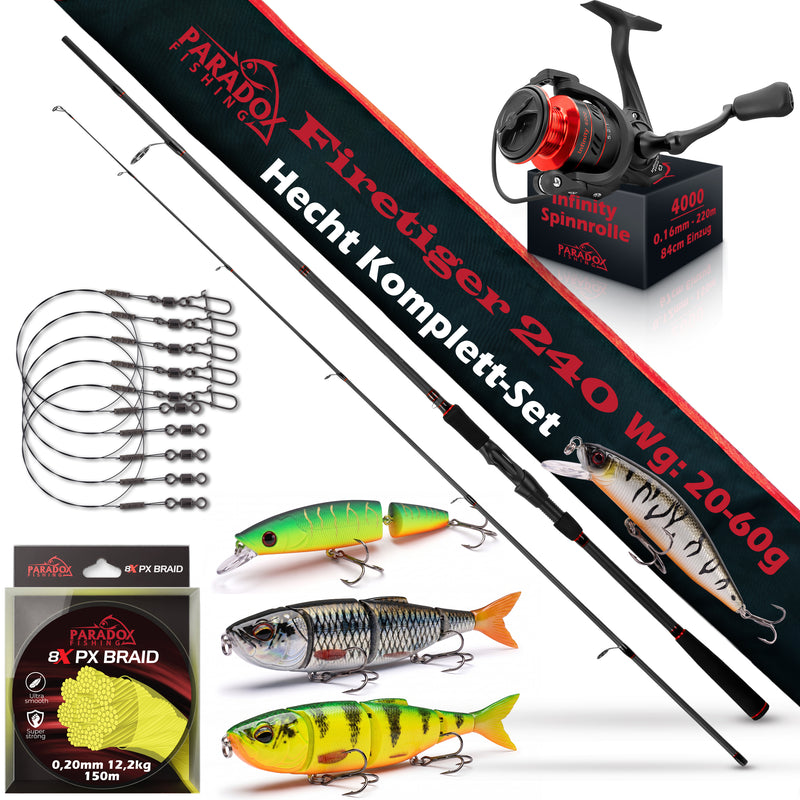 Hecht Komplett Set Firetiger Spinnrute 20-60g + 4000 Rolle