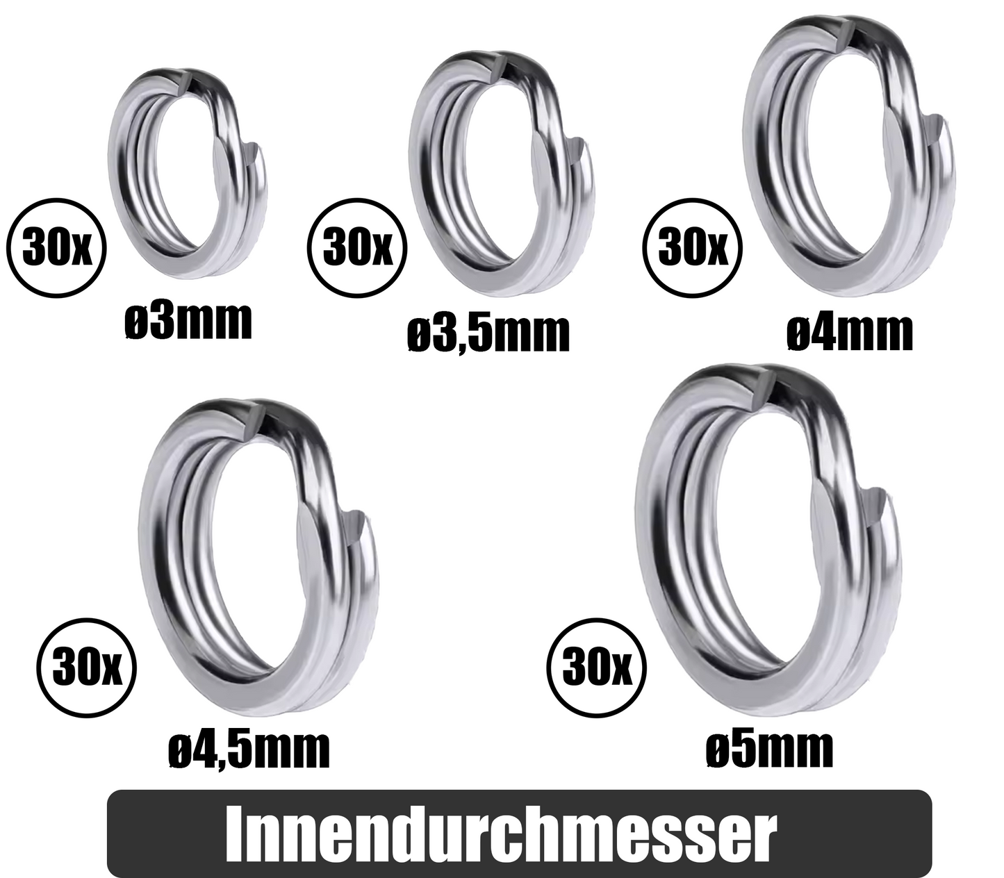 Sprengring Set 3mm-5mm 150 Stück