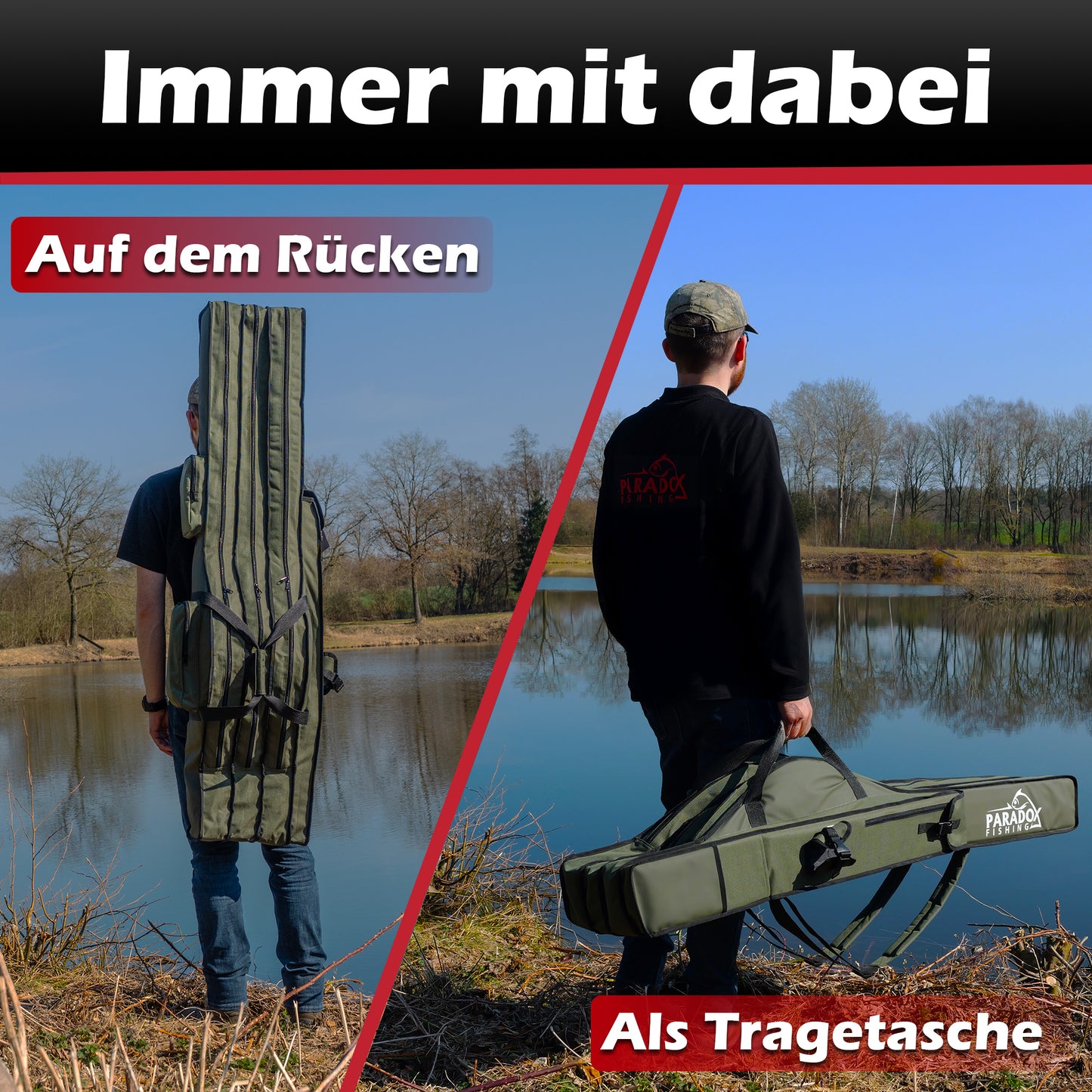 Rutentasche 3/4 Kammern 150cm/160cm/190cm Grün