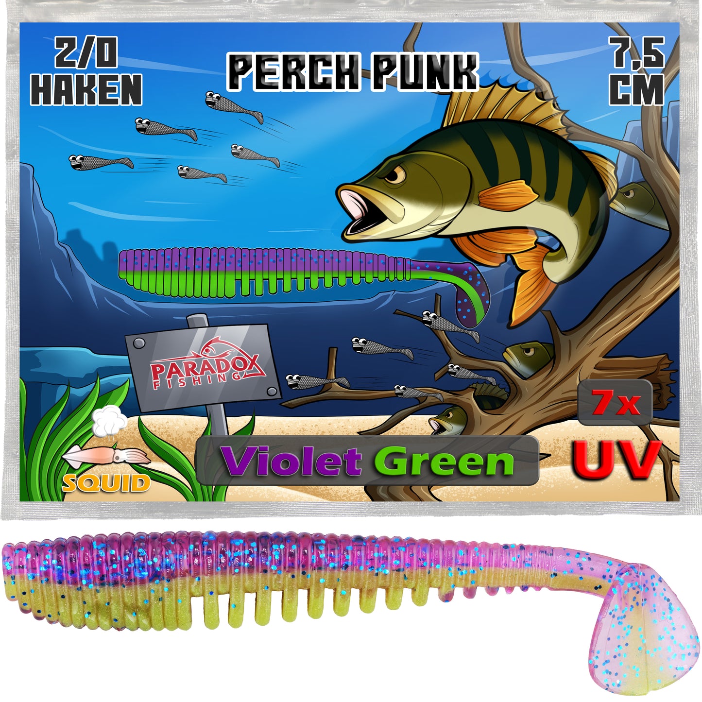 Perch Punk Barsch Gummifische 7,5cm - verschiedene Farben