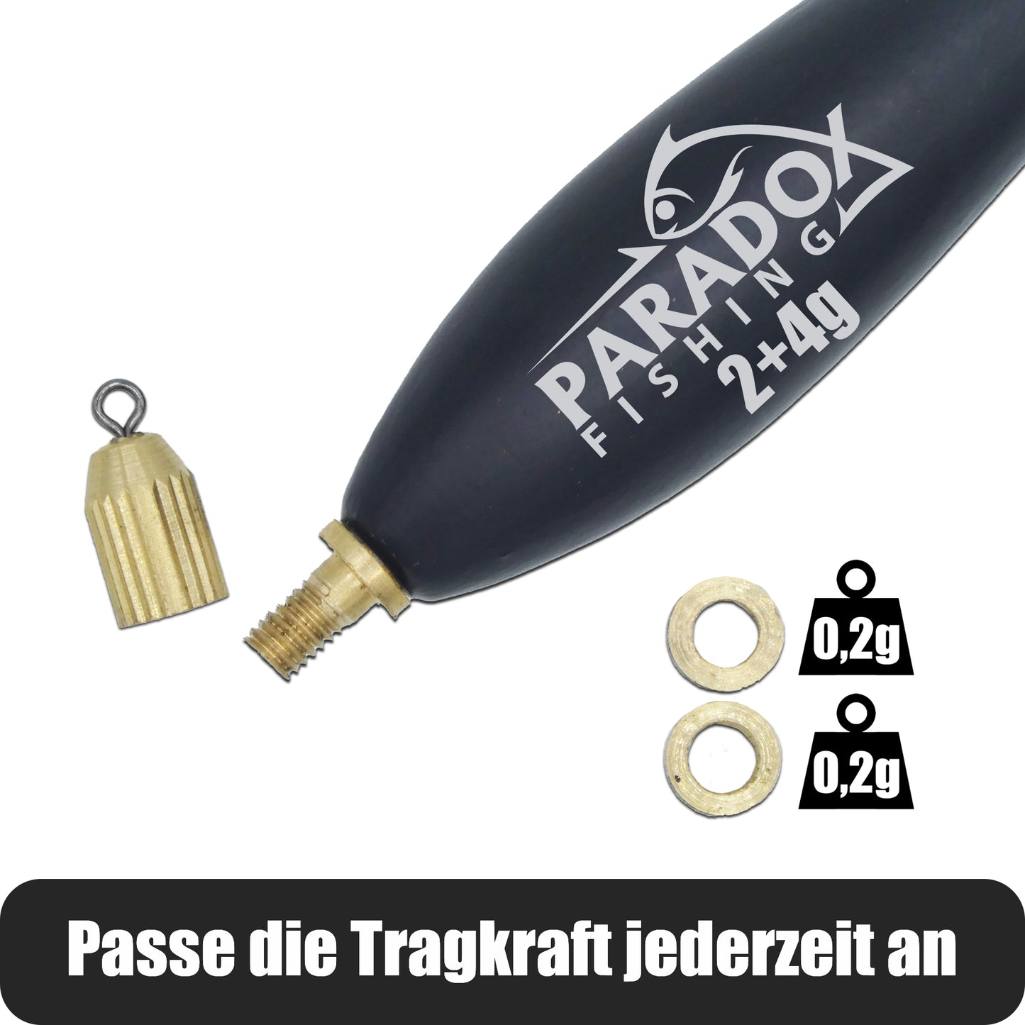Waggler Set 5 Stück 2g+ 2g/3g/4g/5g/6g mit wechselbaren Gewichten