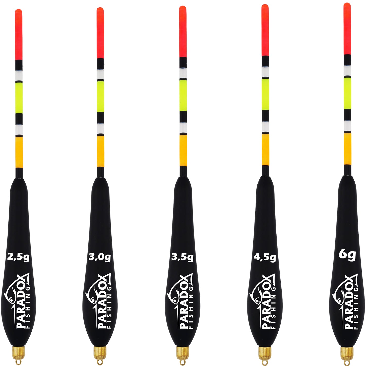 Posen-Set 5 Stück (2,5g-6g) 2g vorgebleit