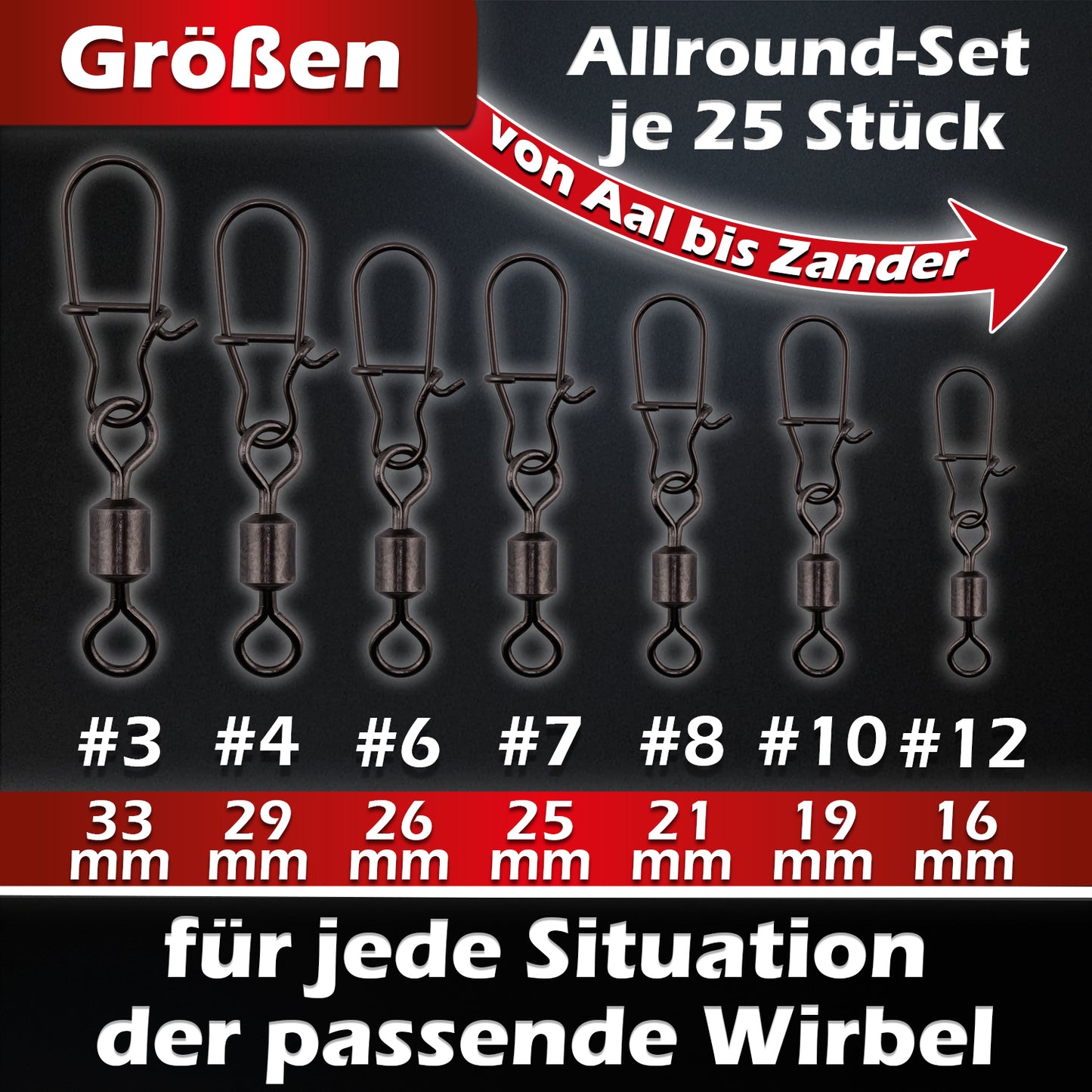 Duo-Lock Wirbel Set #3-#12 150 Stück