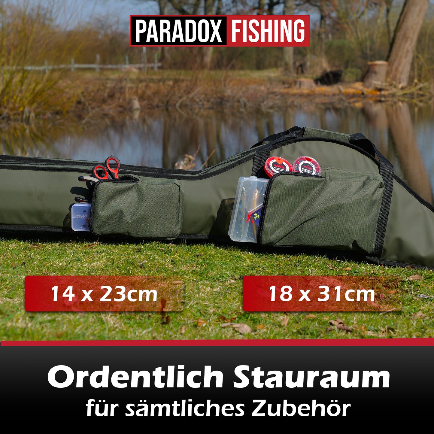Rutentasche 3/4 Kammern 150cm/160cm/190cm Grün