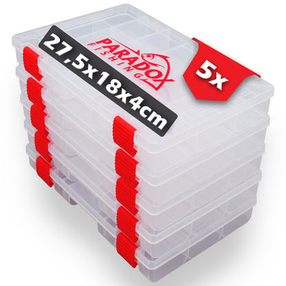 Tackle Boxen Set 5x 27,5x18x4,5cm/4,0cm